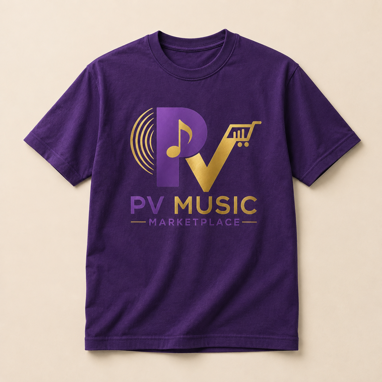 Official PV Music Marketplace purple T-shirt